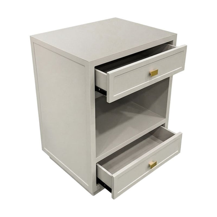 Logan Bedside Table - Small Grey, Metal, 65cm H