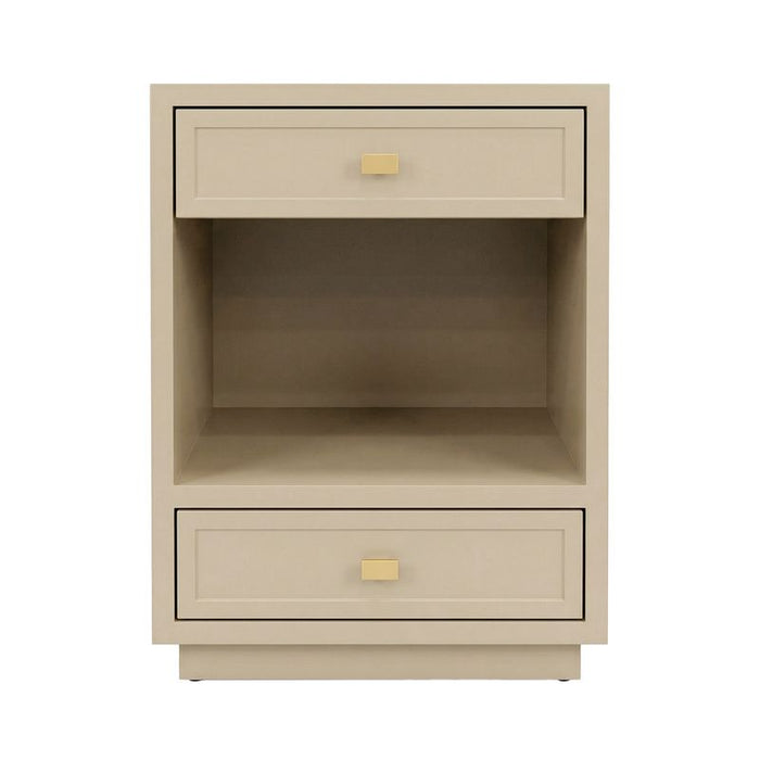 Logan Bedside Table - Small Beige, Metal, 65cm H