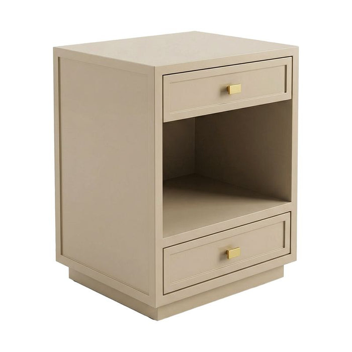 Logan Bedside Table - Small Beige, Metal, 65cm H