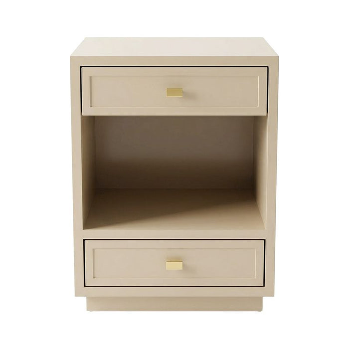 Logan Bedside Table - Small Beige, Metal, 65cm H