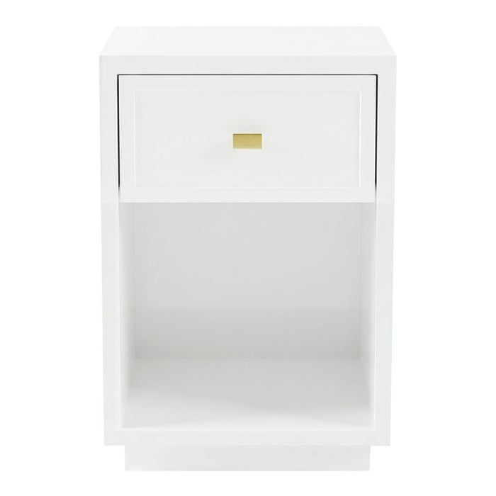 Logan Bedside Table - Petite White, Metal, 60cm H