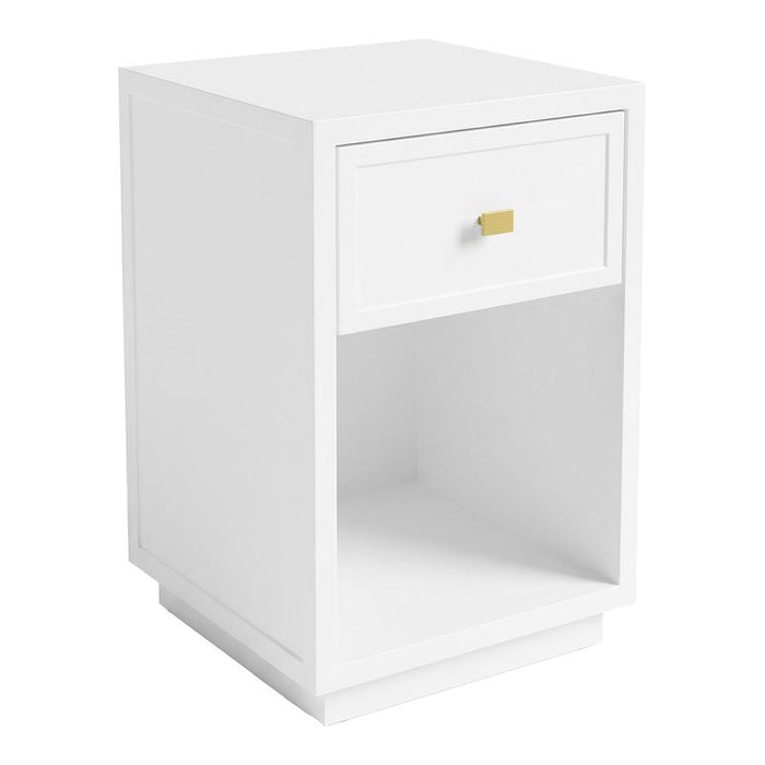 Logan Bedside Table - Petite White, Metal, 60cm H