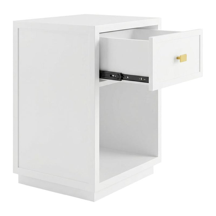 Logan Bedside Table - Petite White, Metal, 60cm H