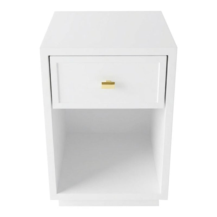 Logan Bedside Table - Petite White, Metal, 60cm H