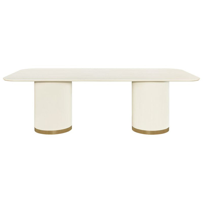 Eli Rectangular Dining Table - 2.4m Ivory, Metal