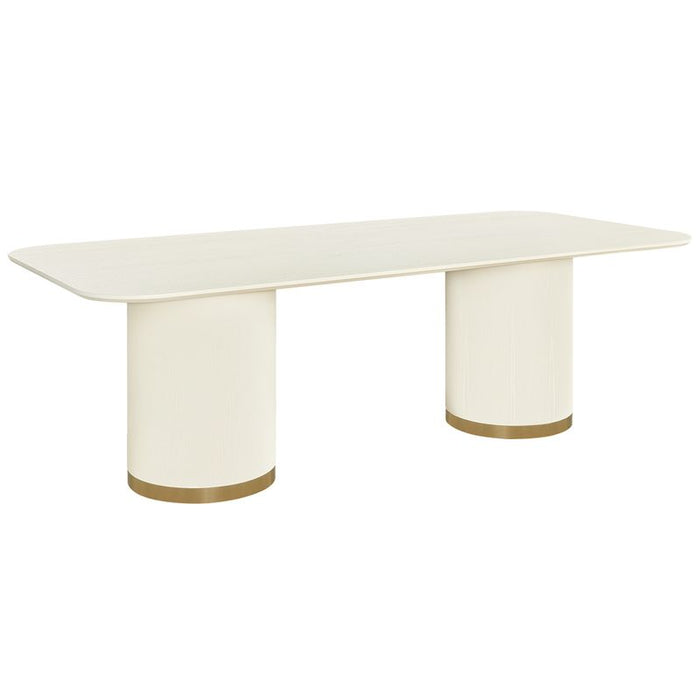 Eli Rectangular Dining Table - 2.4m Ivory, Metal