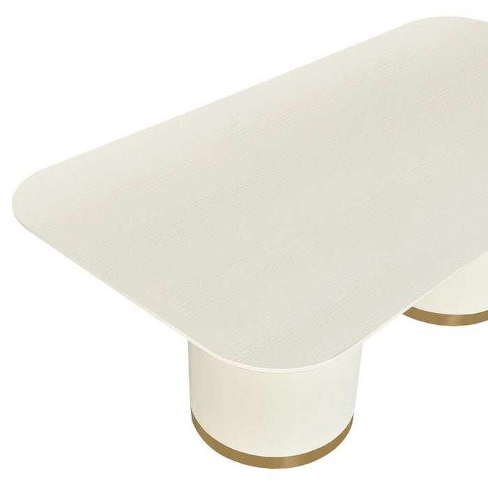 Eli Rectangular Dining Table - 2.4m Ivory, Metal