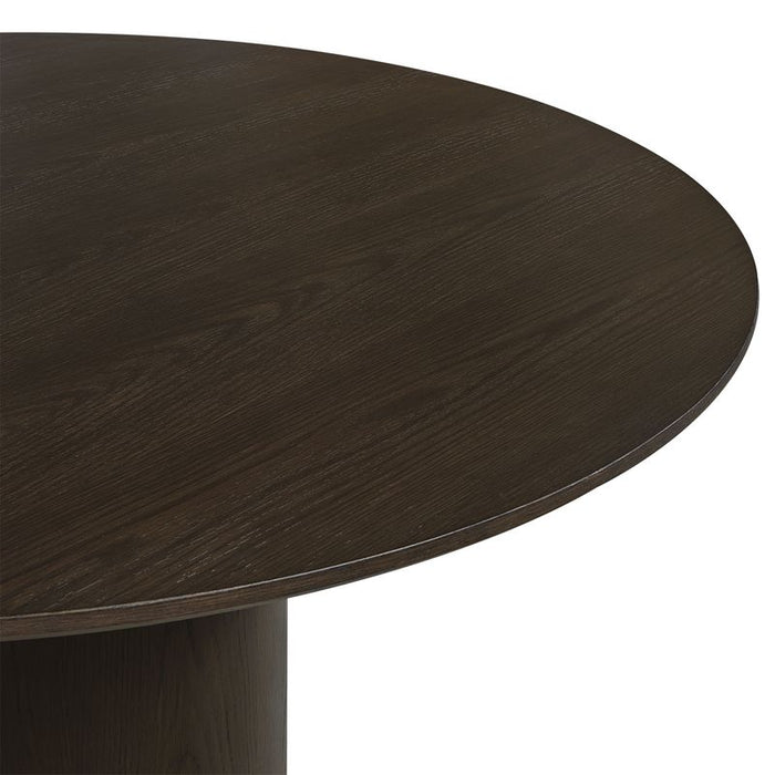 Eli Round Dining Table - 1.5m Smoked Oak, Gold