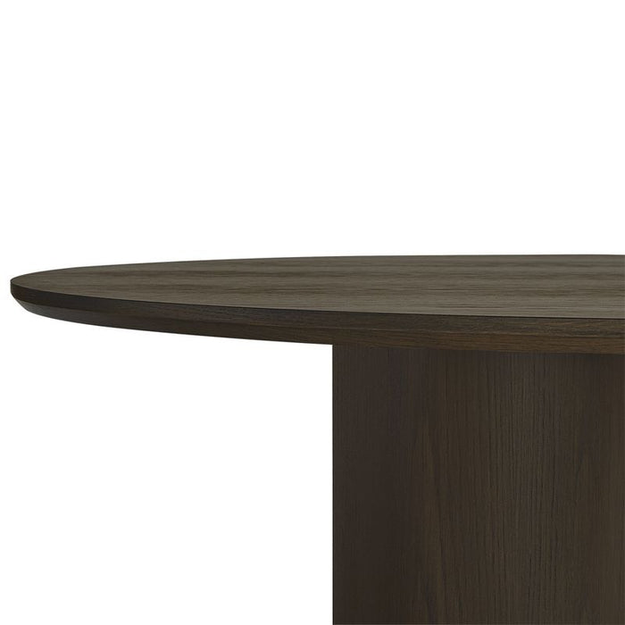 Eli Round Dining Table - 1.5m Smoked Oak, Gold
