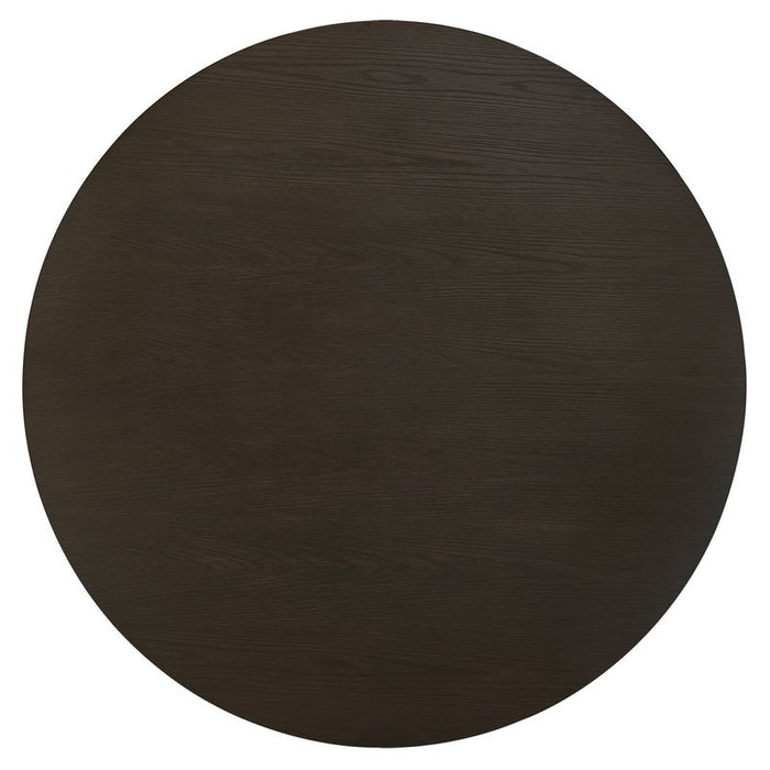 Eli Round Dining Table - 1.5m Smoked Oak, Gold