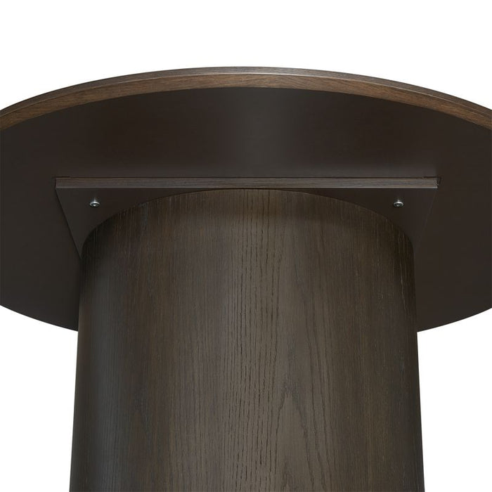 Eli Round Dining Table - 1.5m Smoked Oak, Gold