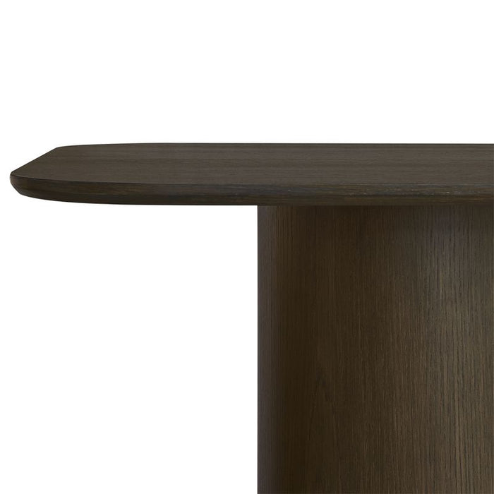 Eli Rectangular Dining Table - 2.4m Smoked Oak, Gold