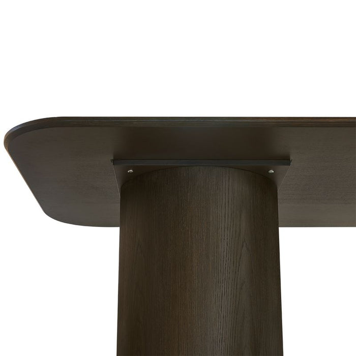 Eli Rectangular Dining Table - 2.4m Smoked Oak, Gold