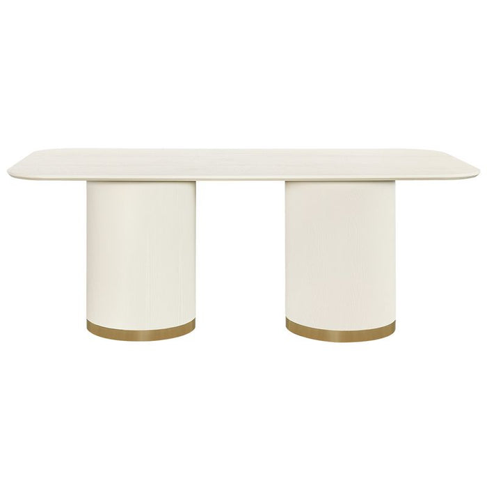 Eli Rectangular Dining Table - 2m Ivory, Metal