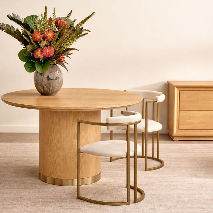 Eli Round Dining Table - 1.2m Oak, Natural