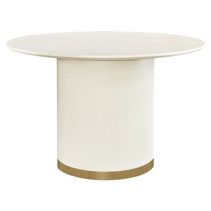 Eli Round Dining Table - 1.2m Ivory, Metal