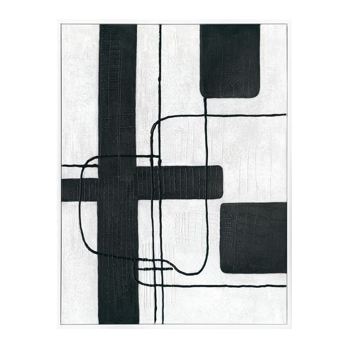 Dark Geometry Series II Canvas Painting - White