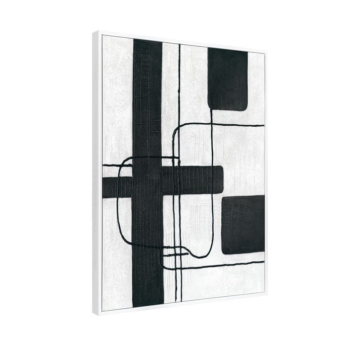 Dark Geometry Series II Canvas Painting - White