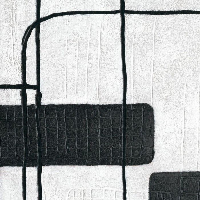 Dark Geometry Series II Canvas Painting - White