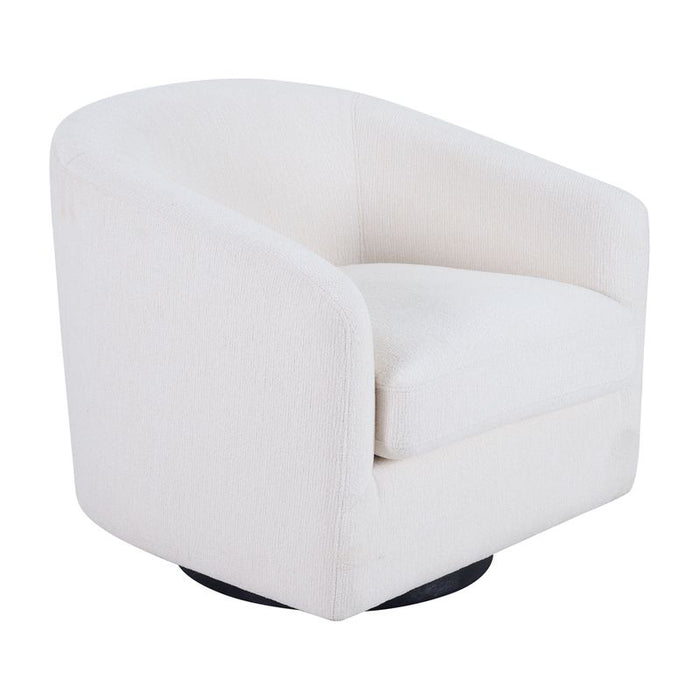 Bellevue Swivel Arm Chair - Ecru, Black Fabric Wood