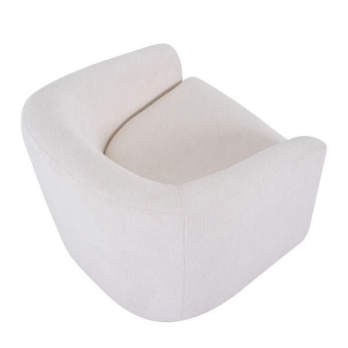 Bellevue Swivel Arm Chair - Ecru, Black Fabric Wood