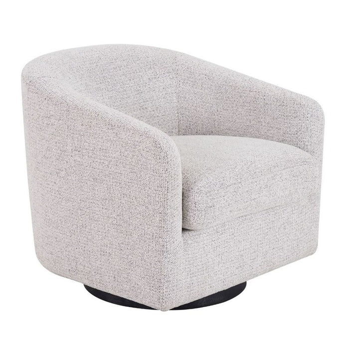 Bellevue Swivel Arm Chair - Salt & Pepper, Black Fabric Wood