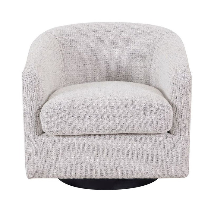 Bellevue Swivel Arm Chair - Salt & Pepper, Black Fabric Wood