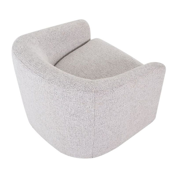 Bellevue Swivel Arm Chair - Salt & Pepper, Black Fabric Wood