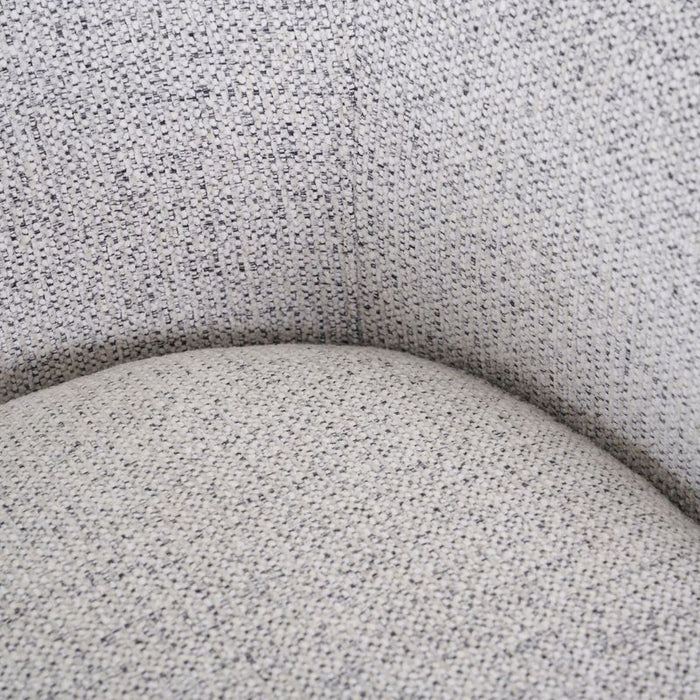 Bellevue Swivel Arm Chair - Salt & Pepper, Black Fabric Wood