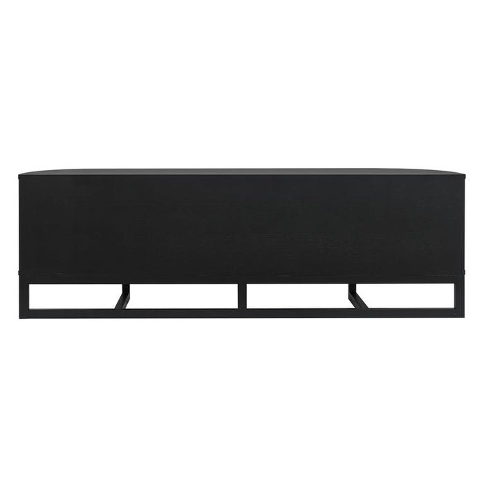 Theodore Entertainment Unit - Black, Wood Metal, 180cm