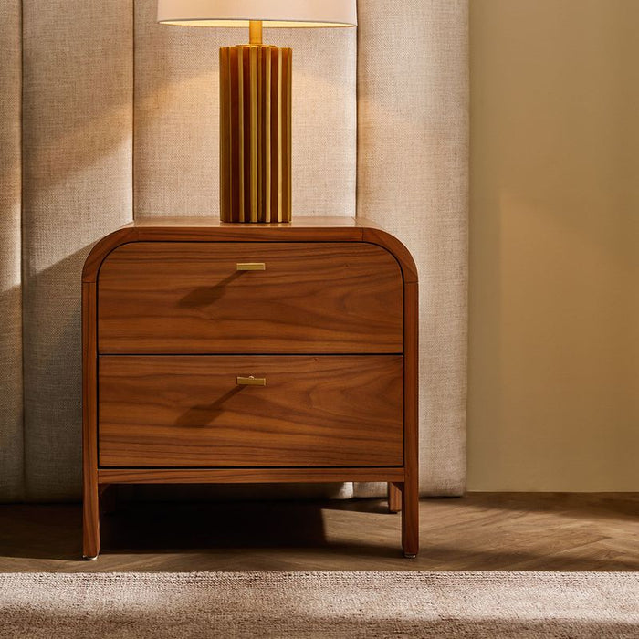 Chisholm Bedside Table - Walnut, 60cm H