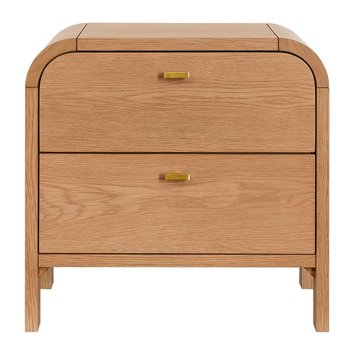 Chisholm Bedside Table - Natural Oak, 60cm H