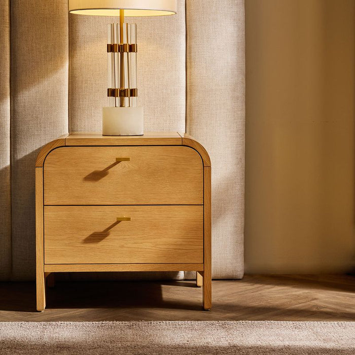 Chisholm Bedside Table - Natural Oak, 60cm H