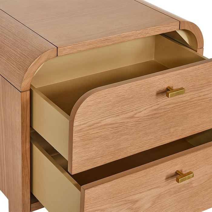 Chisholm Bedside Table - Natural Oak, 60cm H