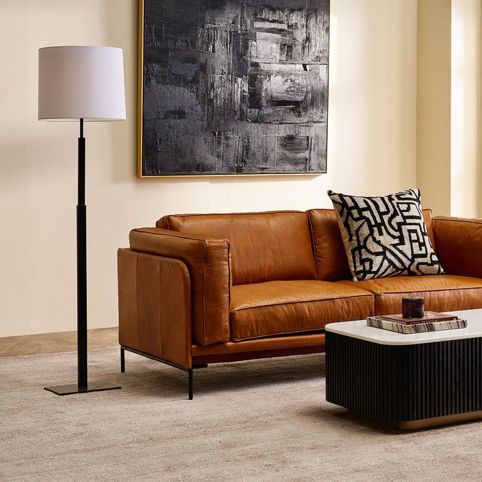 Vernon Floor Lamp - Black, Linen Metal, 170cm H