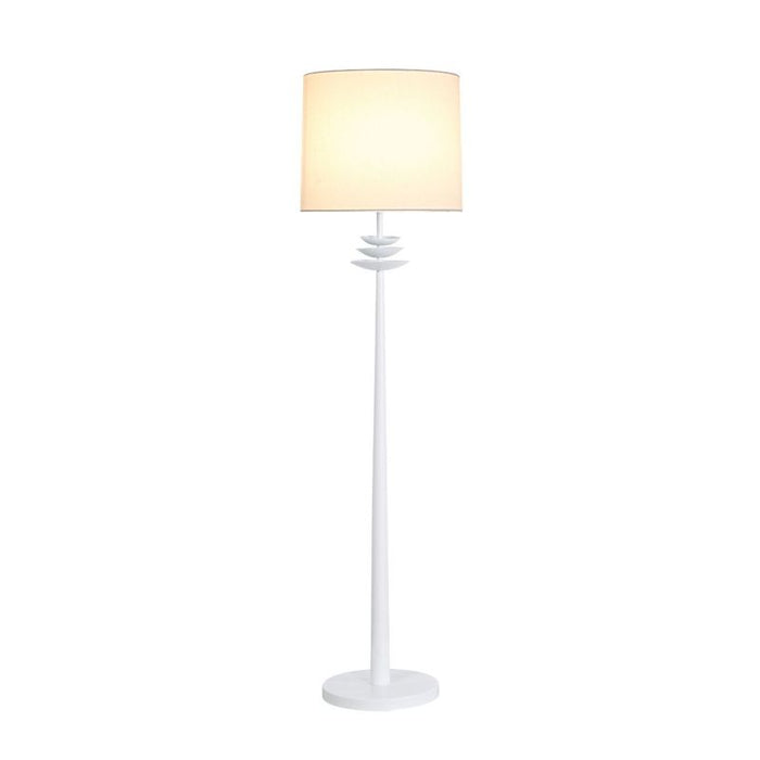 Regina Floor Lamp - White, Linen Metal, 160cm H