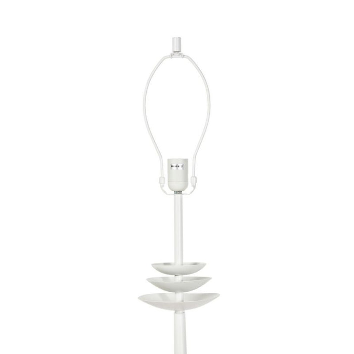 Regina Floor Lamp - White, Linen Metal, 160cm H