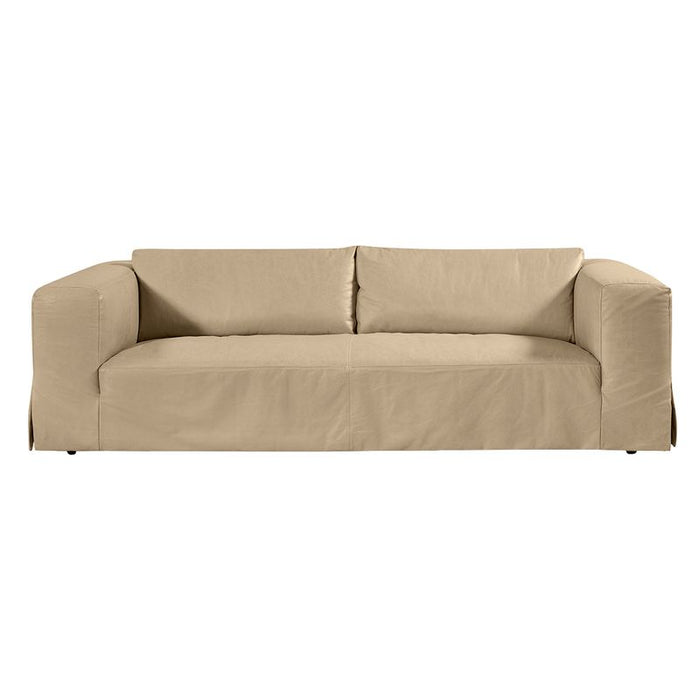 Pomona 3 Seater Sofa - Cappuccino Cream Leather, 226cm