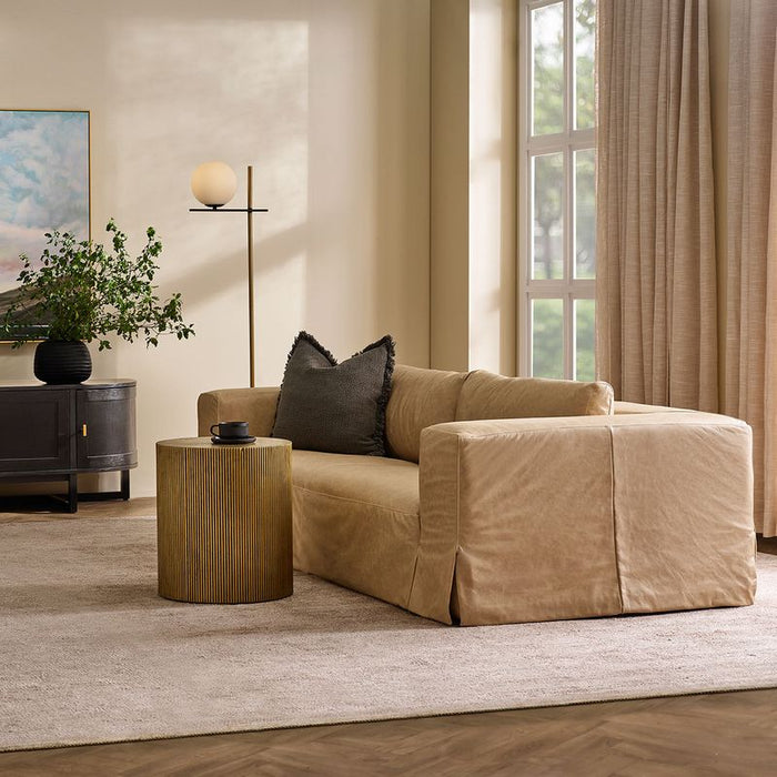 Pomona 3 Seater Sofa - Cappuccino Cream Leather, 226cm