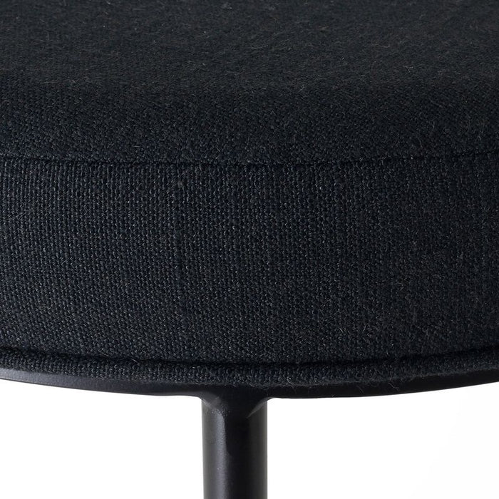 Blackley Black Iron Bar Stool - Black Linen, 76cm H