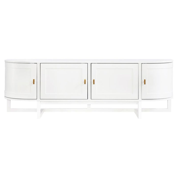 Theodore Entertainment Unit - White, Wood Metal, 180cm