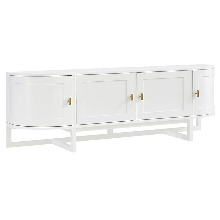 Theodore Entertainment Unit - White, Wood Metal, 180cm