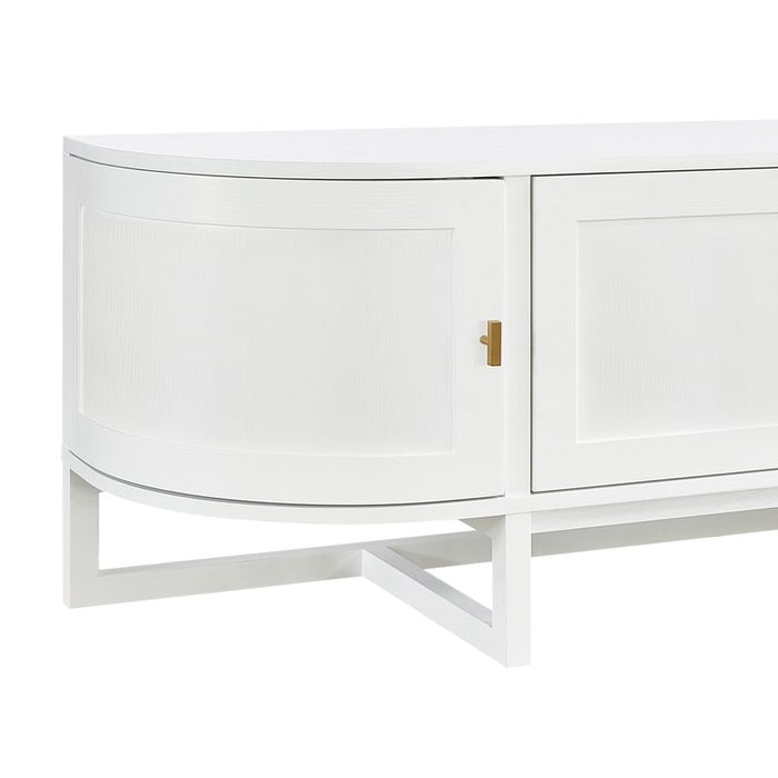 Theodore Entertainment Unit - White, Wood Metal, 180cm