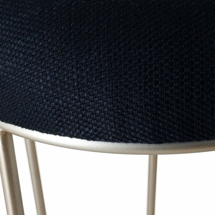 Aiden Gold Steel Bar Stool - Black Linen, 76cm H