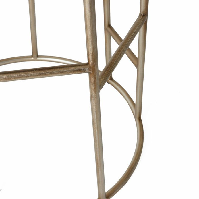 Aiden Gold Steel Bar Stool - Black Linen, 76cm H