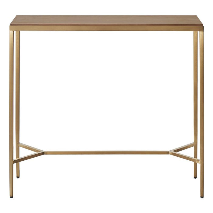Chloe Timber Console Table - Small Gold, 90cm
