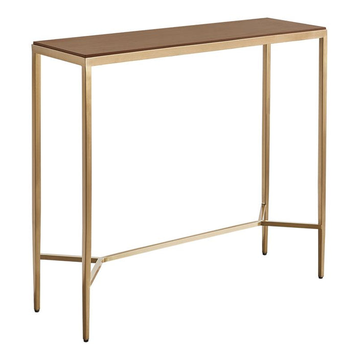 Chloe Timber Console Table - Small Gold, 90cm