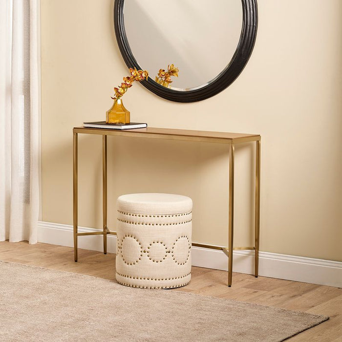 Chloe Timber Console Table - Small Gold, 90cm