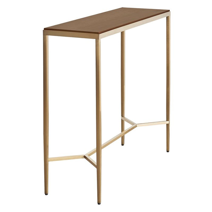 Chloe Timber Console Table - Small Gold, 90cm