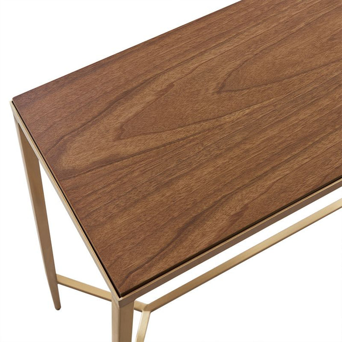 Chloe Timber Console Table - Small Gold, 90cm